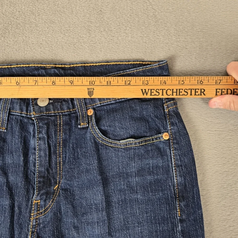 Levis 502 Jeans Mens 29x30 (Fits 29x28) Dark‎ Wash Blue Denim Taper Fit Outdoors
